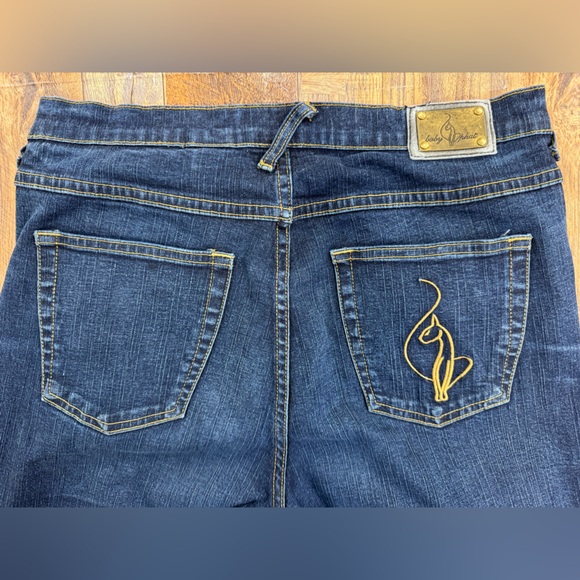 Baby Phat Women’s Vintage Denim Boot Cut Jeans, Embroidered Cat Logo, Size 14 - Picture 10 of 16